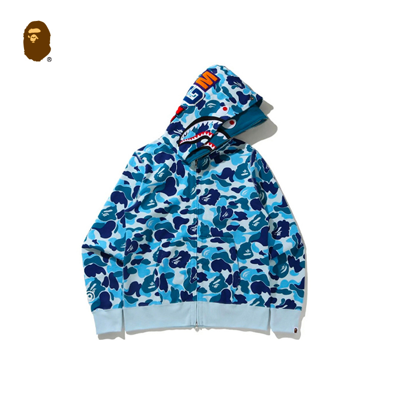 BAPE🇯🇵 พร้อมส่ง/เสื้อโค้ท BAPE ABC CAMO SHARK FULL ZIP HOODIE เสื้อฮู้ดลายฉลาม