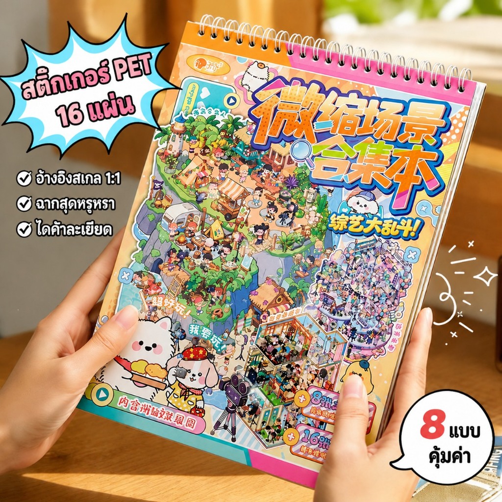 ชิ้น [ซีรีส์การต่อสู้การแสดงที่หลากหลาย] สติ๊กเกอร์ภูมิทัศน์ Talent Star Farm Courtyard Island Water Challenge Journal เ