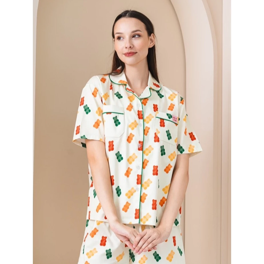 Jelly bear autumn set แขนสั้น ขายาว ชุดนอนโนบรา Call it a day