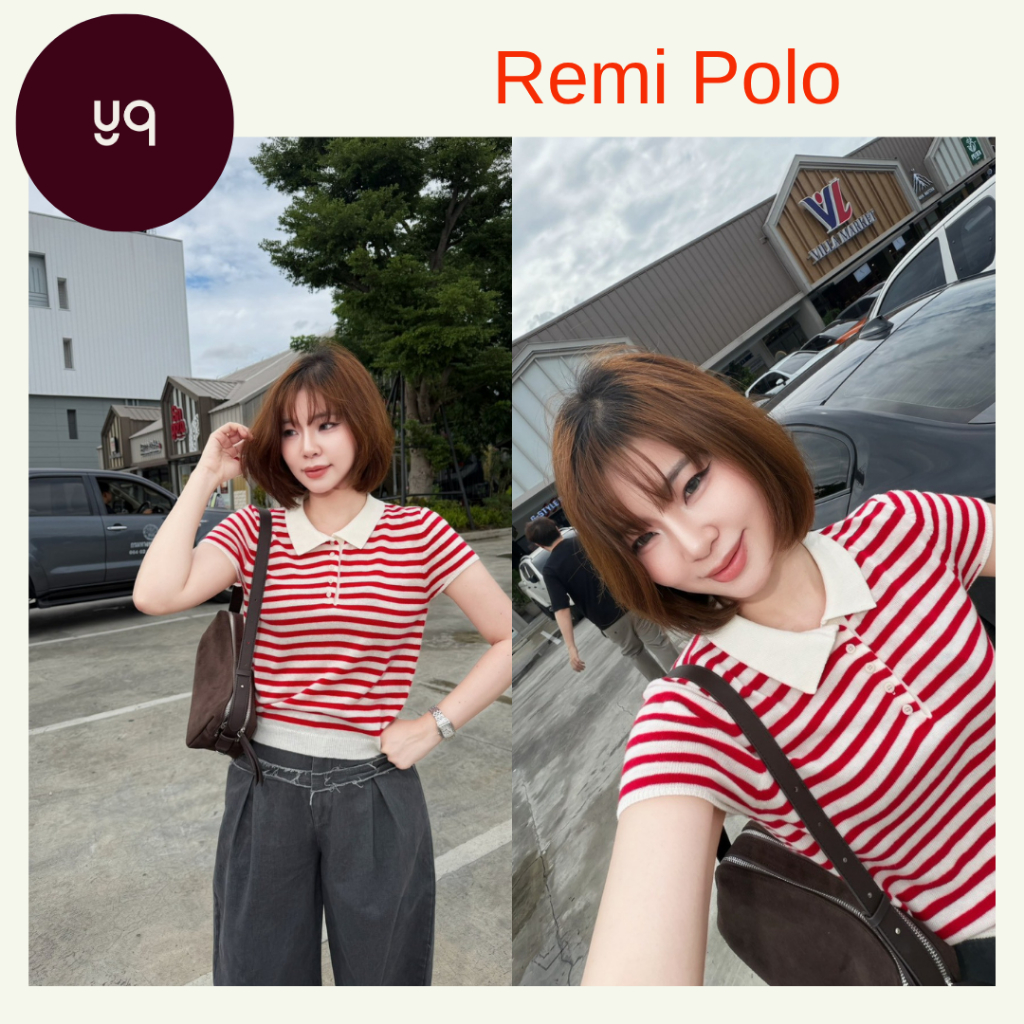 C197 YQKOREANSHOP Remi Polo เสื้อโปโลผ้านุ่มมาก ป้ายYQ