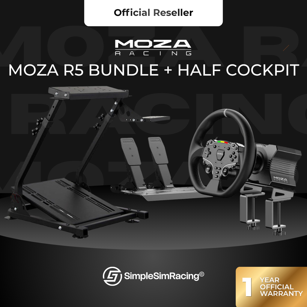 พร้อมส่ง Moza R5 Bundle (2 Pedals) + Half Cockpit