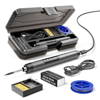 ชุดหัวแร้งบัดกรีแบบพกพา USB ชาร์จไฟได้ 5V 8W พร้อมแบตเตอรี่ลิเธียม 800mAh และจอแสดงผลดิจิทัล รุ่นอัพเกรด