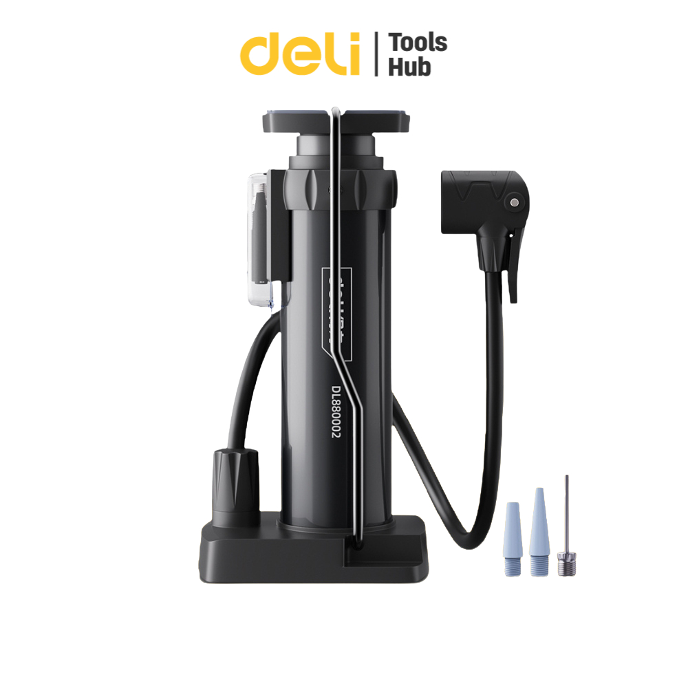 Deli ปั้มลมพกพา ปั๊มสูบลมจักรยาน ที่สูบลมมอเตอร์ไซค์ พกพาสะดวก ใช้งานง่าย Air Pump