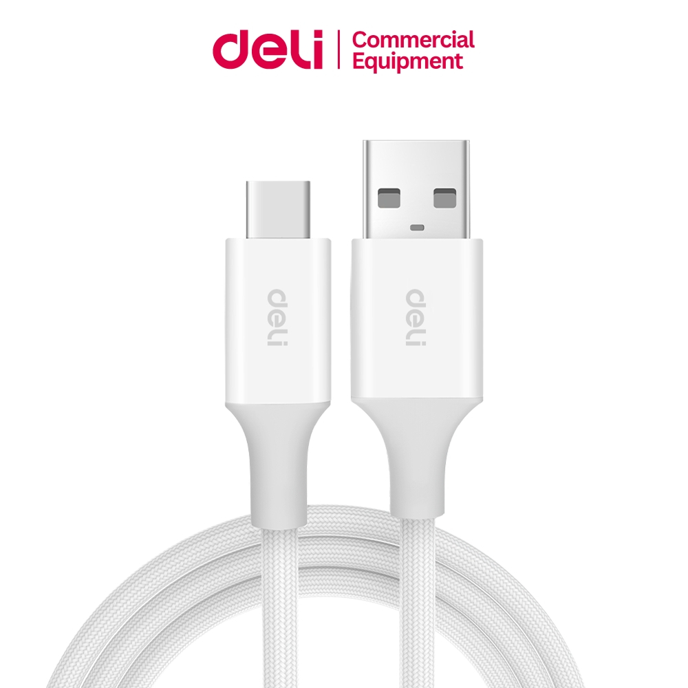Deli สายชาร์จ Type A-Type C ชาร์จไว 100W กระแสไฟสูง 6A ส่งข้อมูลคมชัด ถนอมแบต Cable