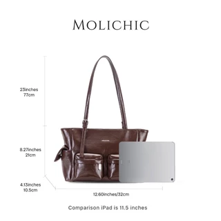 MOLICHIC Pocket Utility Bag กระเป๋าสะพายข้าง ใบใหญ่ จุของได้เยอะ หนังพรีเมียม ดีไซน์ช่องเก็บของเยอะ สไตล์เกาหลี