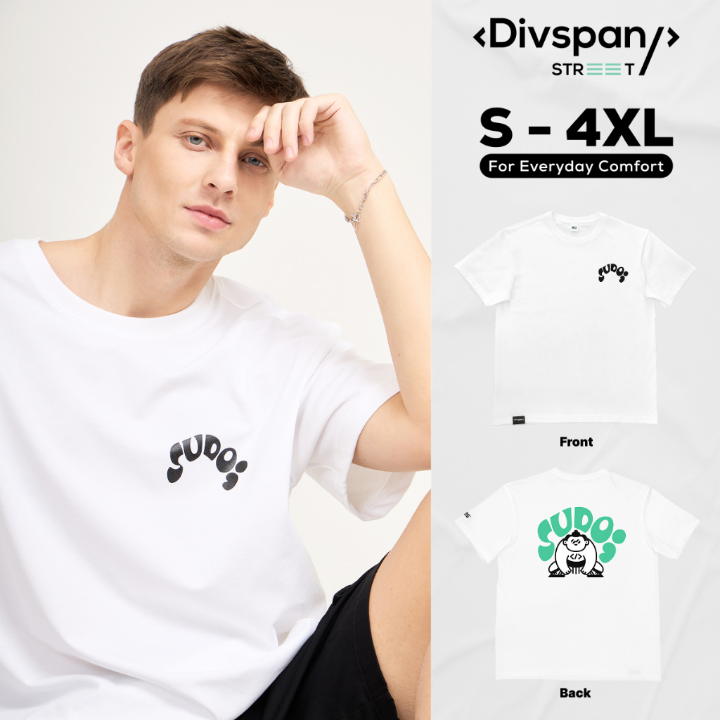 Divspan – เสื้อยืด สตรีทมินิมอลขาว ชาย/หญิง S - 4XL รุ่น Sudo Sumo