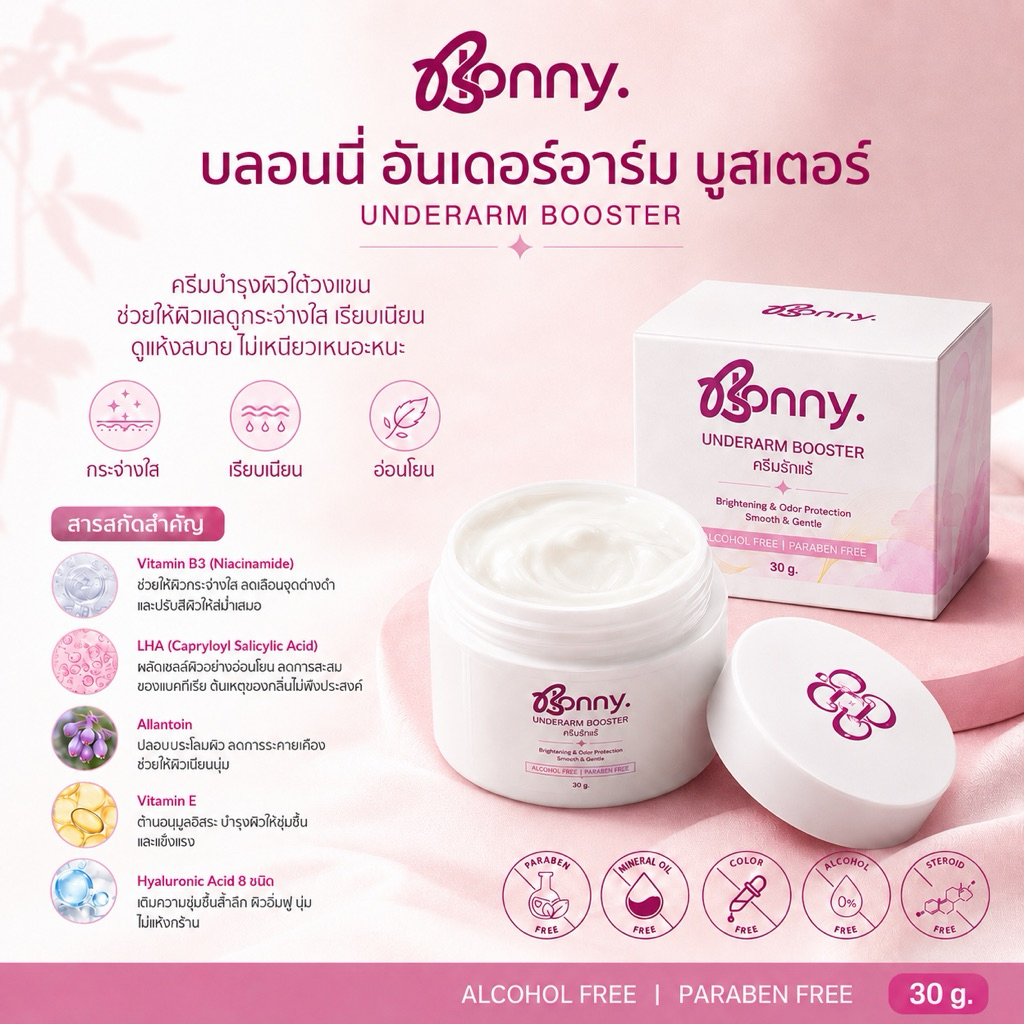 ครีมทารักแร้ Blonny Underarm Booster บลอนนี่ อันเดอร์อาร์ม บูสเตอร์