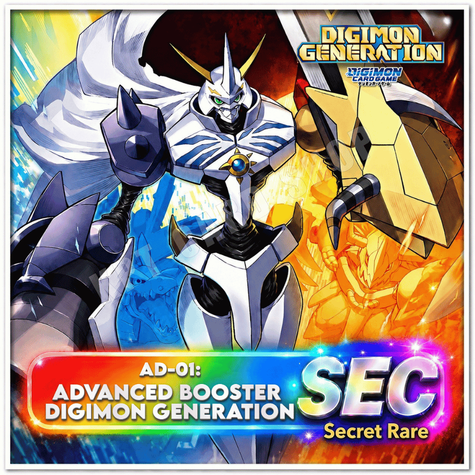 Digimon Card Game [ AD-01 ] DIGIMON GENERATION: ซิงเกิ้ลการ์ดใหม่ ฟอยระดับ " SEC "