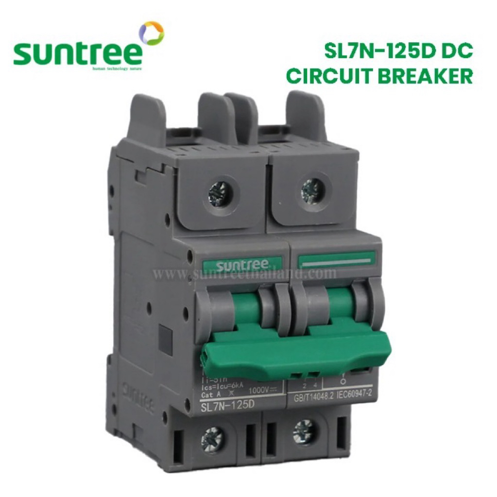 Suntree SL7N-125D DC Circuit Breaker 2P 600V MCB ตัวเลือก 100A 125A