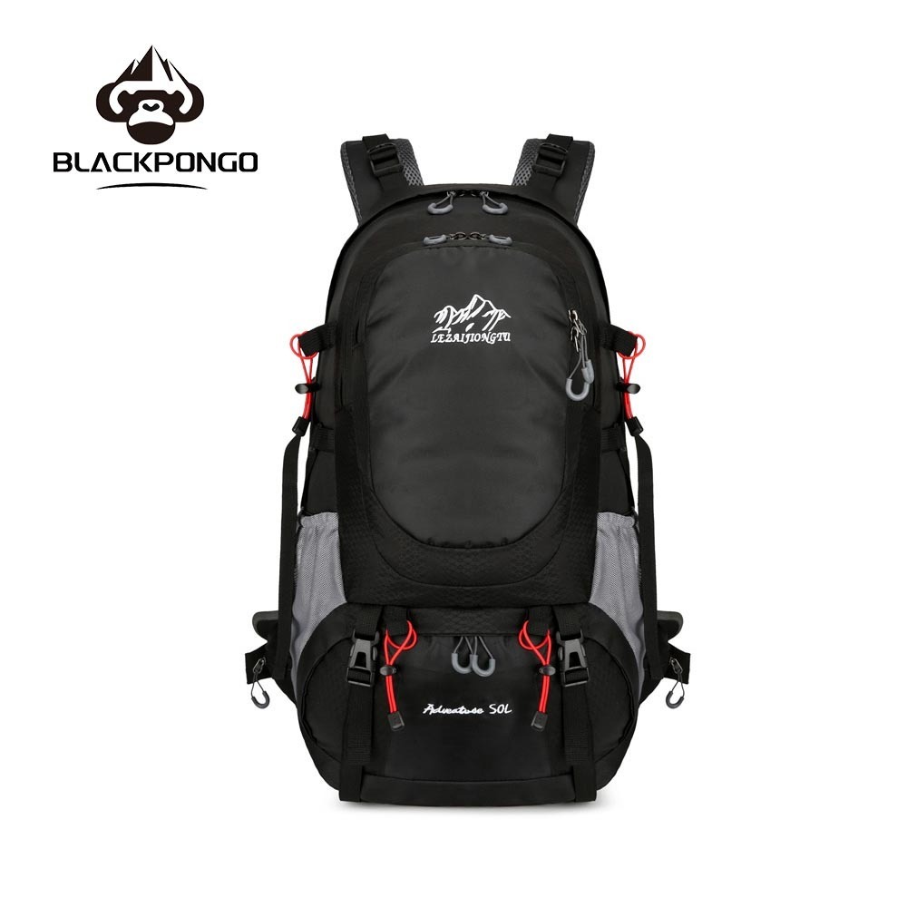 Blackpongo 50L กระเป๋าเป้สะพายหลังปีนเขากลางแจ้งกระเป๋าเป้สะพายหลังเดินป่าแคมป์ปิ้งความจุขนาดใหญ่สบายกันน้ําระบายอากาศพร
