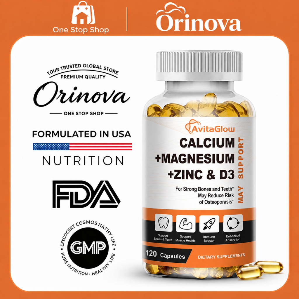 AvitaGlow Calcium Magnesium Zinc & D3 แคปซูล มีส่วนช่วยสนับสนุนสุขภาพกระดูก ฟัน และกล้ามเนื้อ [120 แคปซูล]