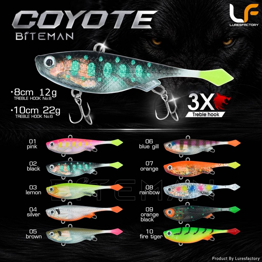 เหยื่อปลายาง Lures Factory Biteman Coyote