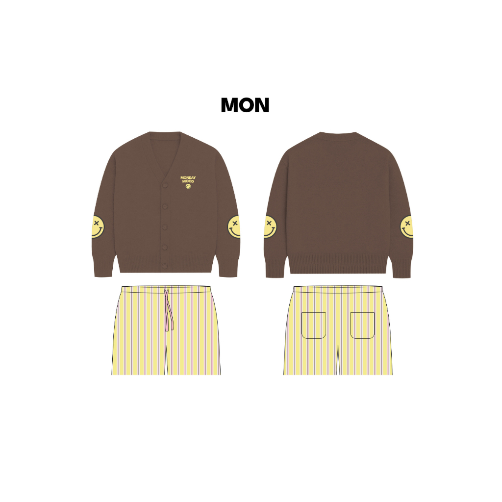 ชุดเที่ยวพร้อมนอน AIRPORT LOOK | SLEEPING CLOUD เสื้อคาดิแกน + กางเกง ผ้า 100% LYOCELL :  S.W. MONDAY