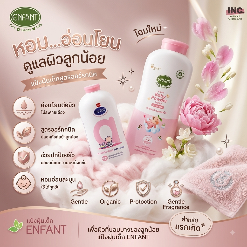แป้งเด็ก Enfant สูตร Organic Plus+