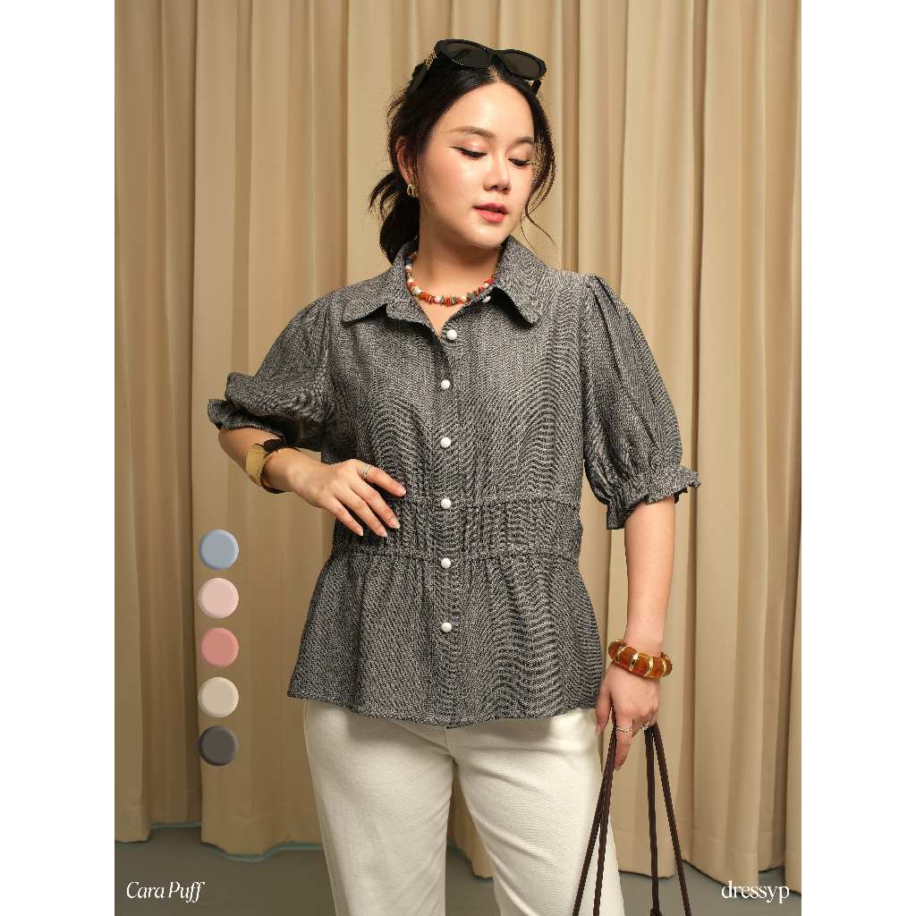 dressyp - Cara Puff Shirt เสื้อเชิ้ตแขนระบาย ดีไซน์เรียบหรู dp387