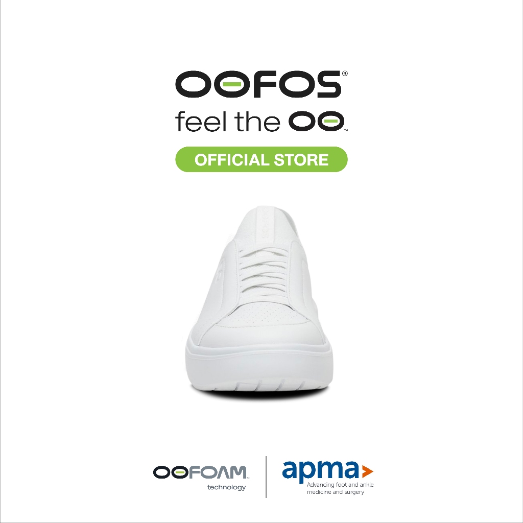 OOFOS حذاء رجالي OOmg Club+ جلد — أبيض — صورة 5