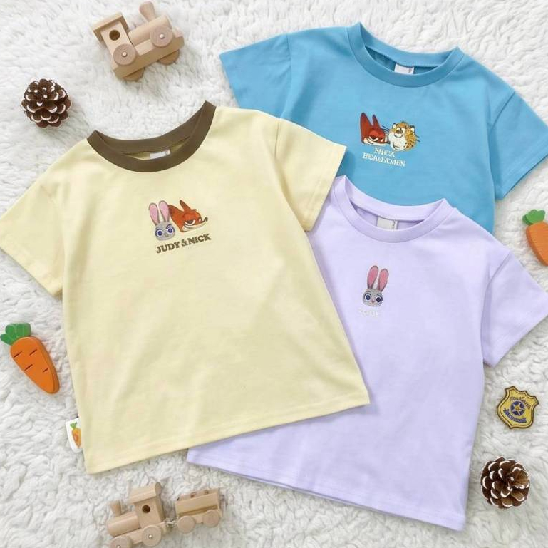 เสื้อยืด แขนสั้น ลายปักหน้า-หลัง งานปักสีสันสดใส งานสวยมากๆ สีเหลืองน้ำตาล, ฟ้าเขียว