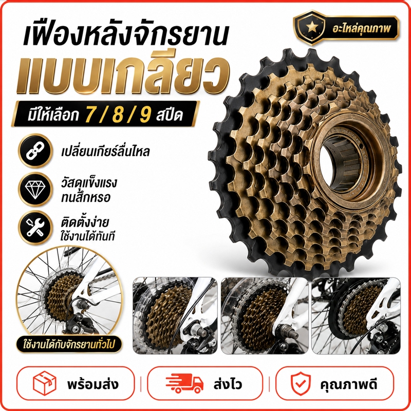 Cassette Flywheel แหวนโซ่จักรยาน จานโซ่จักรยาน จานใส่โซ่จักรยานเสือภูเขา อุปกรณ์รถจักรยาน แหวนโซ่จักรยานเสือภูเขา