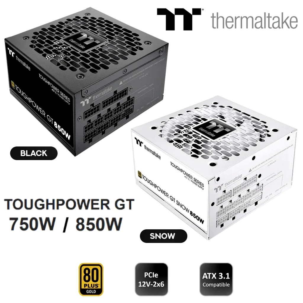 POWER SUPPLY (อุปกรณ์จ่ายไฟ) THERMALTAKE TOUGHPOWER GT 750W 850W 1000W 1200W (80 PLUS Gold)