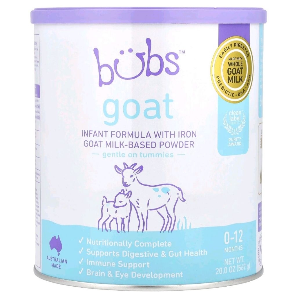 Aussie Bubs, Goat, Infant Formula With Iron Goat Milk-Based Powder, 0-12 Months, 20 oz (567 g)
