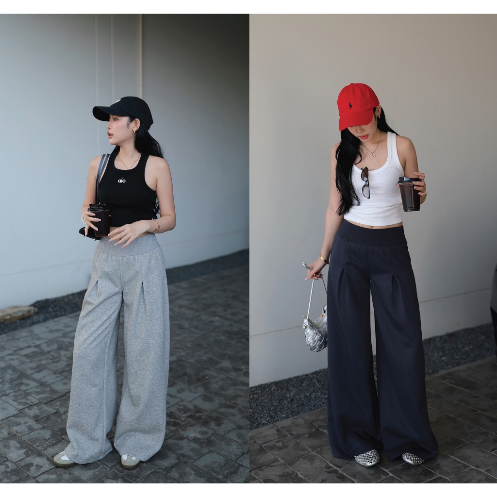 N7921 MAYA PANTS - มี 2 สี : NAVY, HEATHER GREY - NUMBERSEVEN