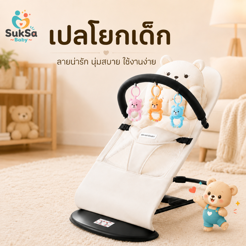 เก้าอี้โยกเด็ก เก้าอี้เปลโยก เปลไกวสำหรับเด็ก ใช้นั่งพักผ่อนและกล่อมนอน เหมาะสำหรับใช้งานในบ้าน