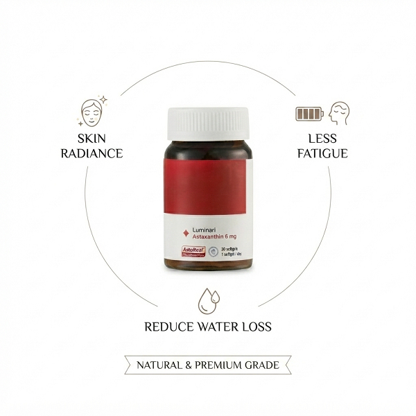 Premium Astaxanthin 6mg Supplement – Deep Moisture Retention, Skin Glow & Daily Energy Recovery, 30 Softgels