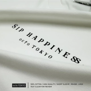 เสื้อยืดทรงโอเวอร์ไซส์ octoTOKYO รุ่น Airly ลาย Sip Font | ผ้า Premium Cotton 100% นุ่ม สบาย ระบายอากาศดี