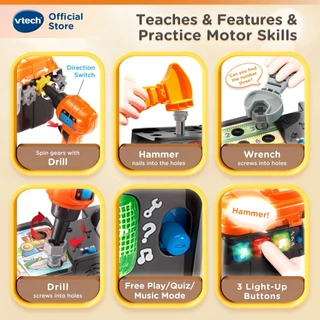 VTech Drill & Learn Toolbox Role-Play Toys Pretend Play Boys Toys Kids 2-5 ปี ของเล่นเด็ก ชุดเครื่องมือช่าง ของเล่นช่าง