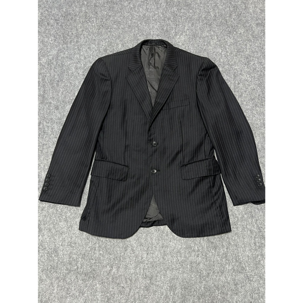 เสื้อสูท Ermenegildo Zegna Heritage 100% Wool สีดําชาร์โคล มีตําหนิแจ้งในโพสต์ อก 38 ไหล่ 17 #595