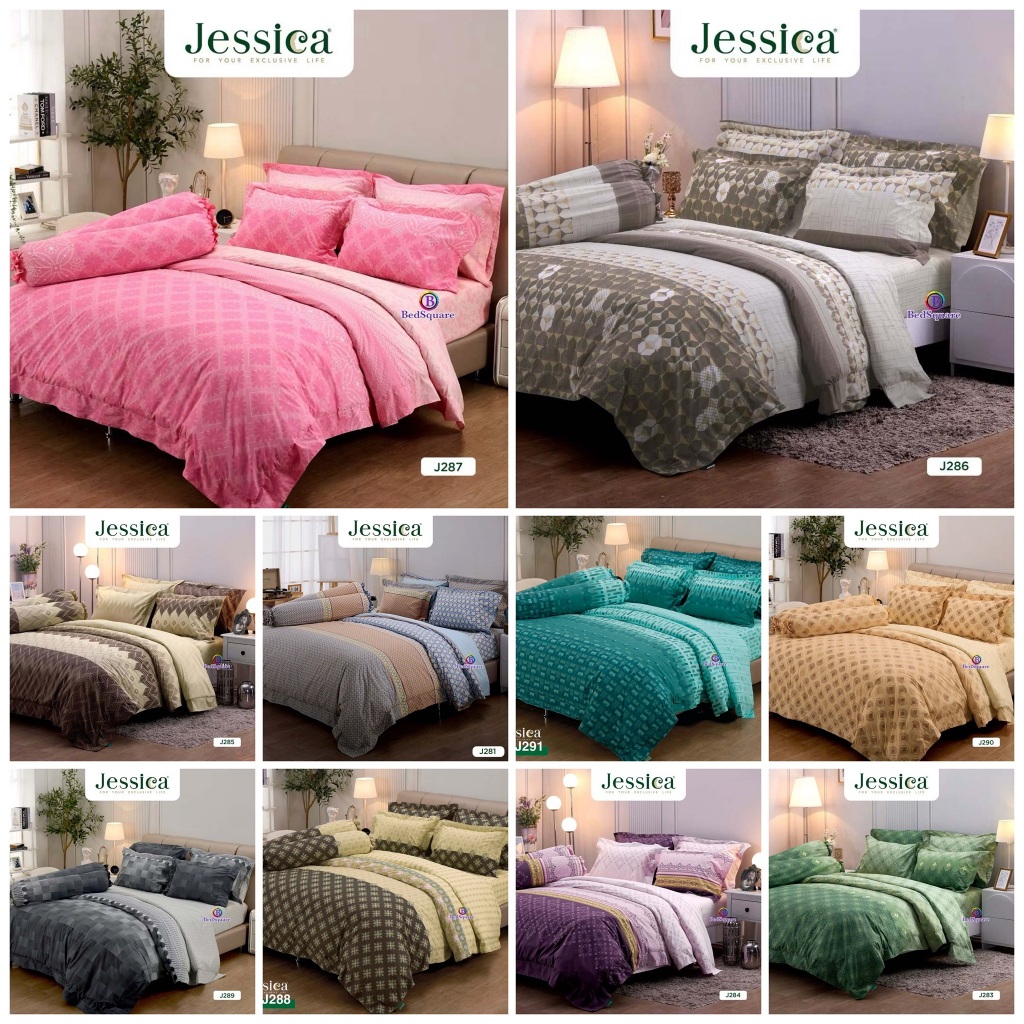ชุดผ้าปูที่นอน 3.5/5/6 ฟุต + ผ้านวม พิมพ์ลาย Graphic Print/Jessica J281-291