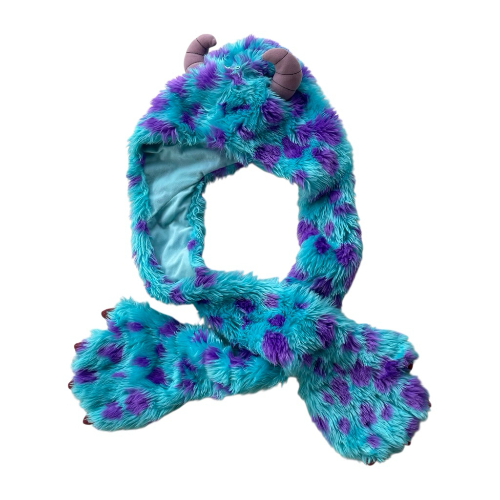 Fuzzy Disney Parks Monster, Inc. Sully muffler hat (มือสอง)