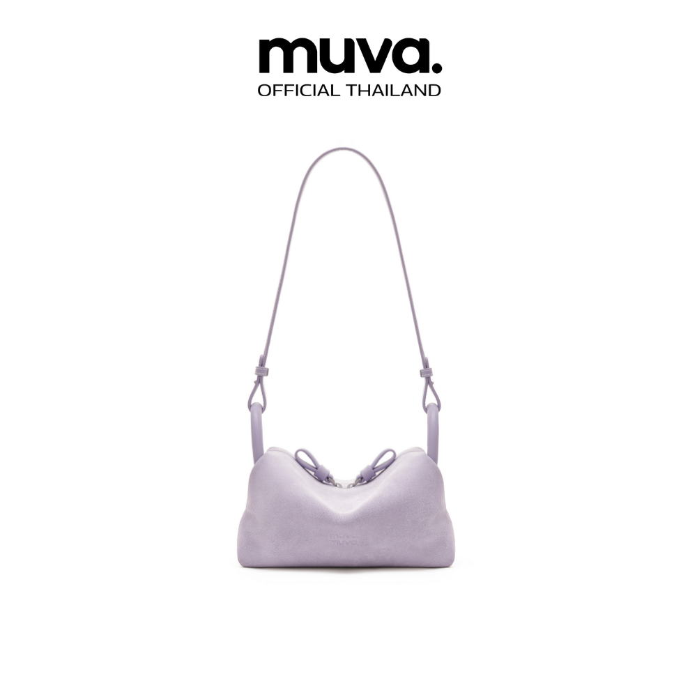 MUVA กระเป๋าสะพาย กระเป๋าสะพายข้าง หนังกลับแท้ รุ่น MINI  PILLOW BREAD SUEDE SHOULDER BAG - MU7501