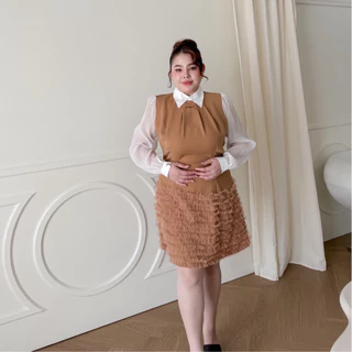 Lady M | สีใหม่! Poppy dress plussize เดรสสั้นสาวอวบ มี L-4XL สไตล์ลูกคุณหนู สวยคสาสสิก ใส่ทำงาน ออกงานกึ่งทางการ