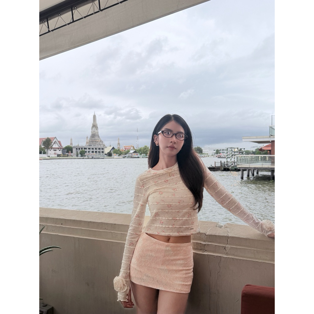 กางเกงกระโปรงลายลูกไม้ Beming