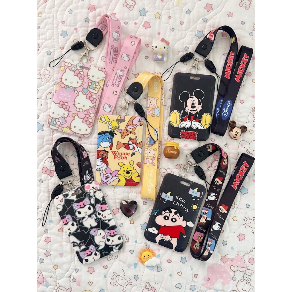 ที่ใส่บัตรแบบคล้องคอลายการ์ตูนน่ารักๆพร้อมส่ง ใส่บัตรนักเรียน นักศึกษา รถไฟฟ้า การ์ดคอนโดแบบบาง