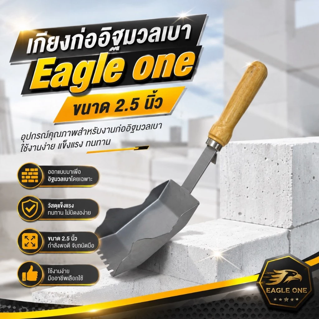 เกียงก่ออิฐมวลเบา Eagle One ขนาด 2.1/2", 3",4" สินค้าผลิตจากโลหะคาร์บอนสตีลคุณภาพดี