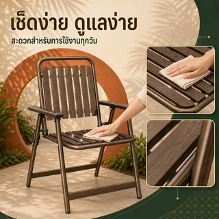 NIUYEAN เก้าอี้พับเหล็ก เก้าอี้สนาม เก้าอี้แคมป์ปิ้ง พับได้ มีพนักพิงและที่วางแขน แข็งแรง พับเก็บง่าย สำหรับบ้านและสวน