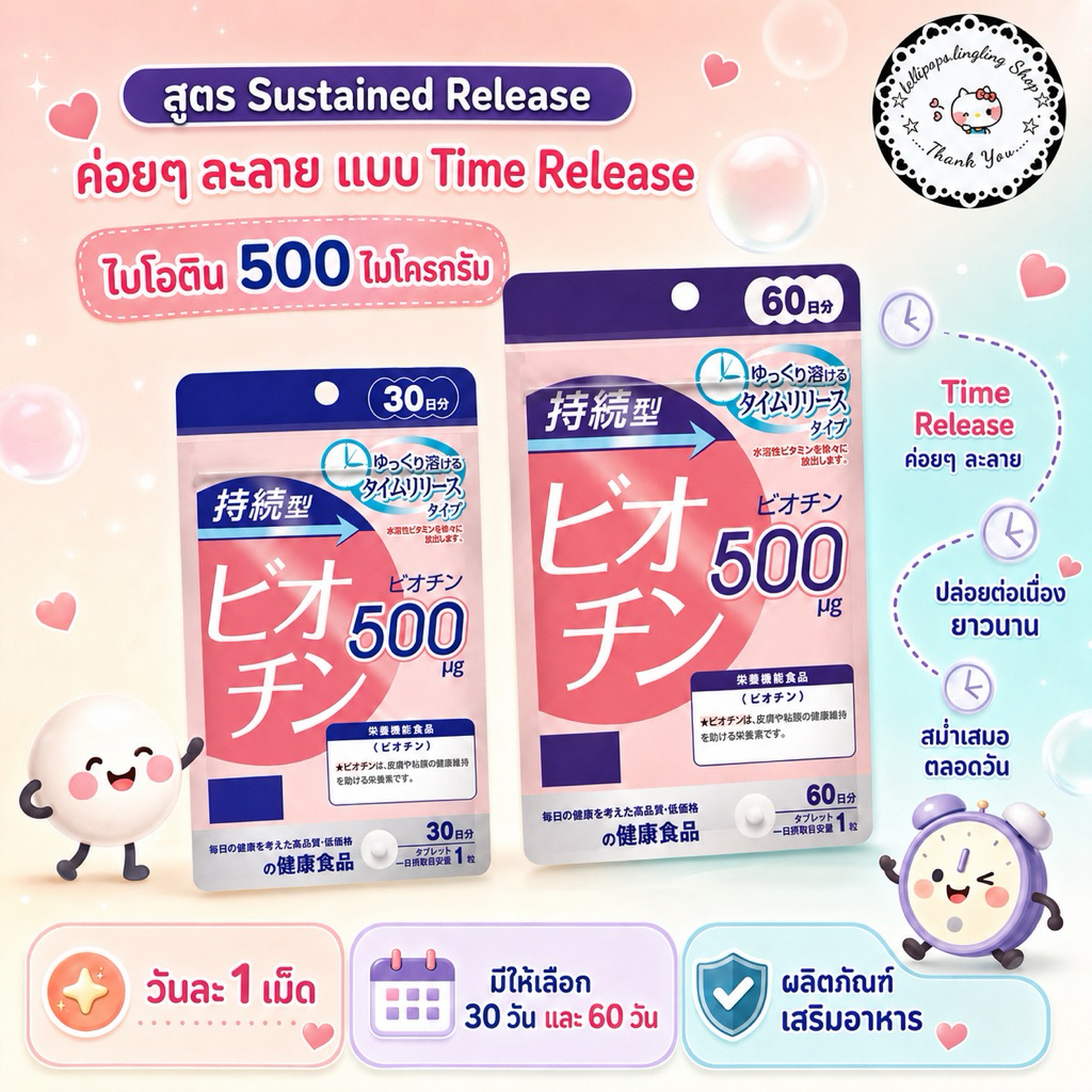Biotin (30▪︎60Days) บำรุงเส้นผมและเล็บ