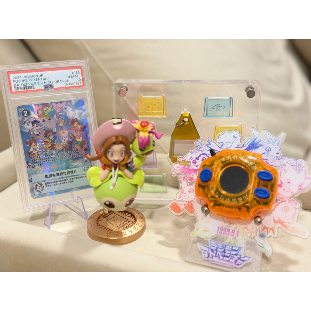 Digimon Card PSA10 & Digivice D2 25th Anniversary color