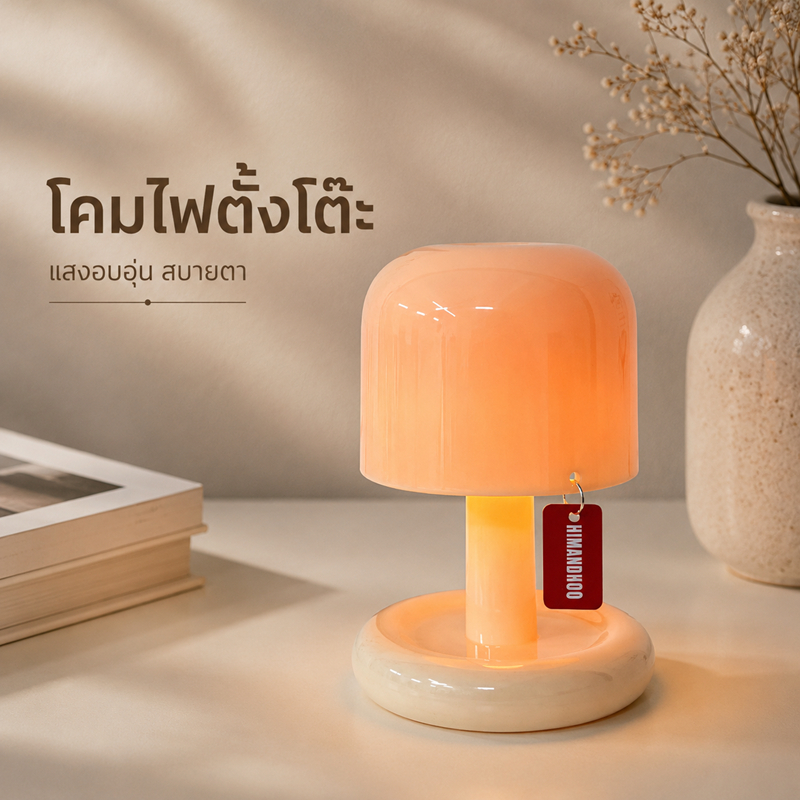 โคมไฟตั้งโต๊ะ led สไตล์ญี่ปุ่น ห้องนอน&มินิมอล USBปรับความสว่างได้ โคมไฟ