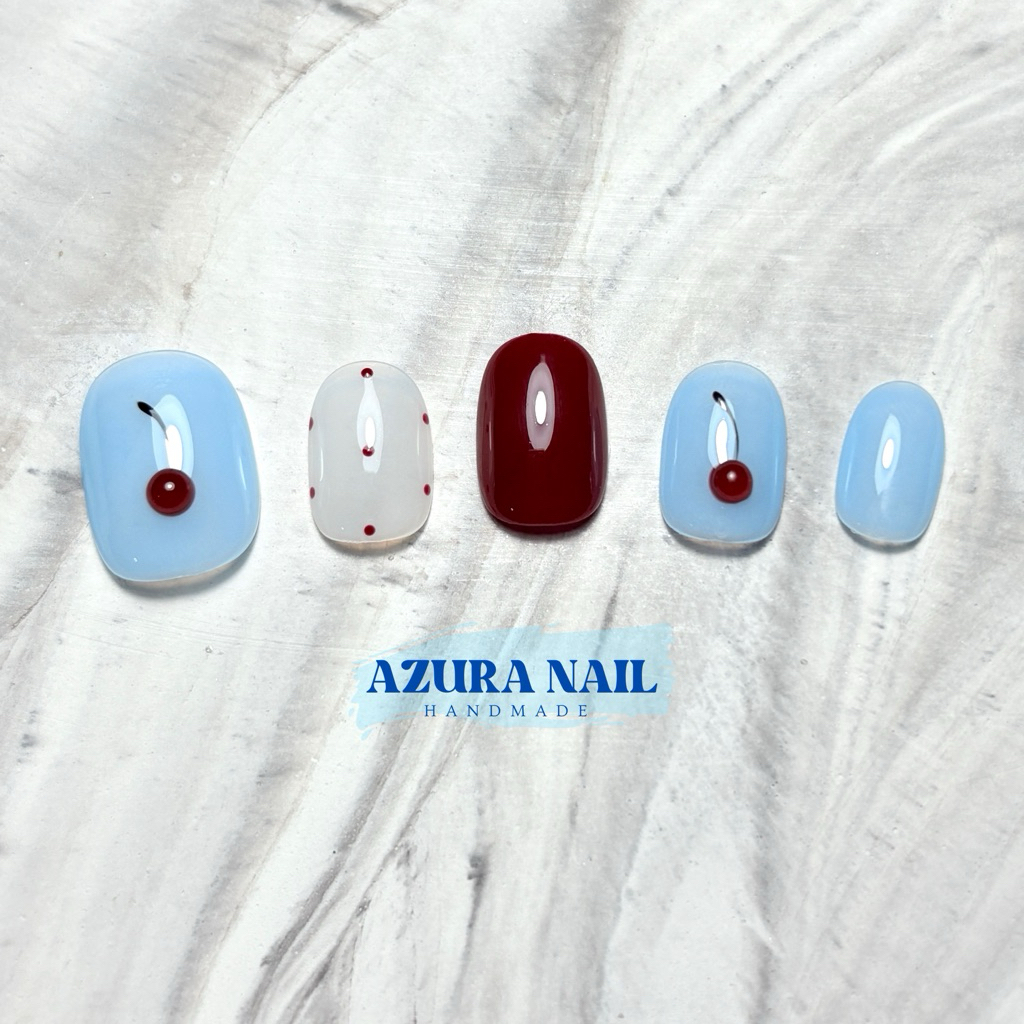 AZ061 (ร้านไทย) เล็บปลอมเจลแท้100% งานHandmade