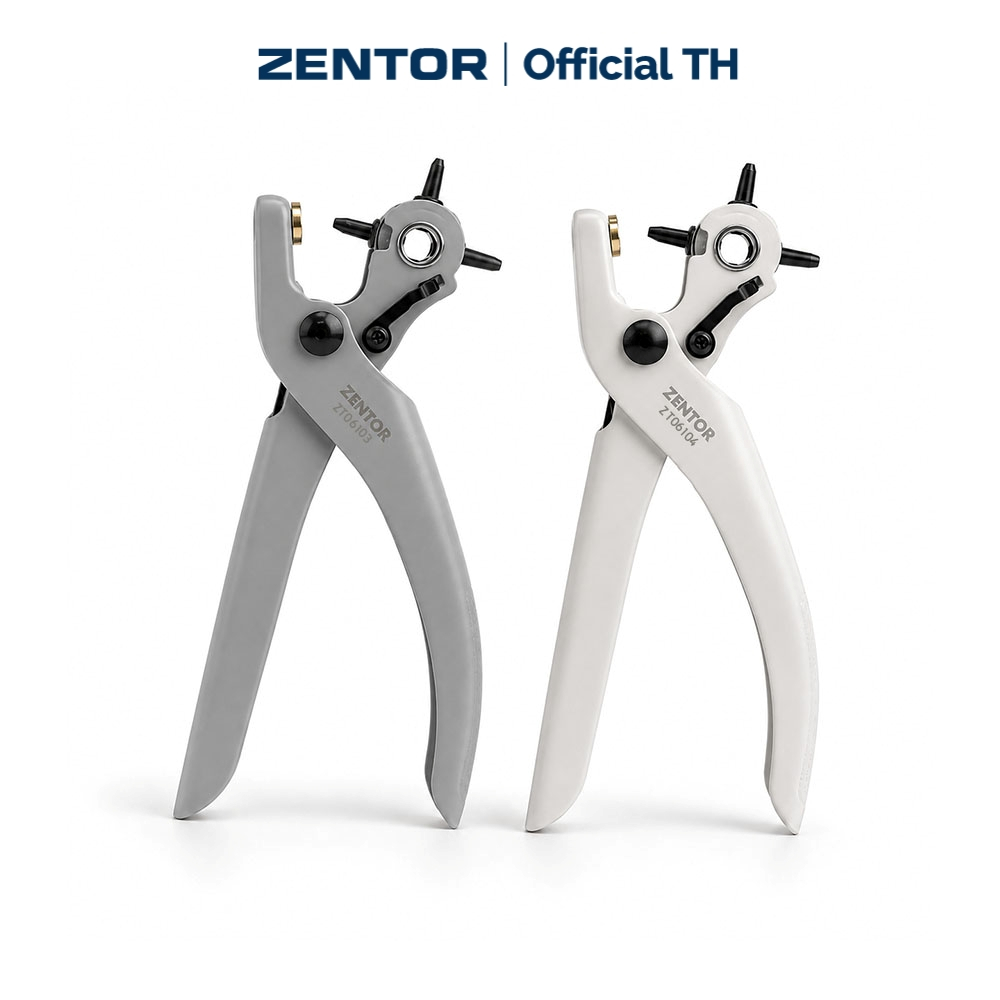 Zentor คีมเจาะรูเข็มขัด คีมเจาะ ขนาด 7 นิ้ว 4 ขนาด เจาะสายนาฬิกา พลาสติก หนังได้ ทนทาน Hole Punch