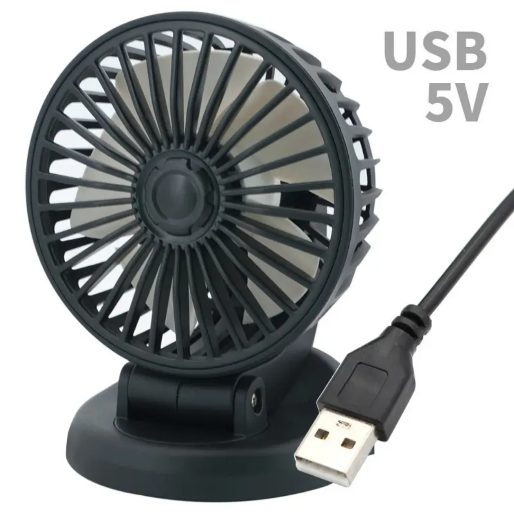 F409 พัดลม USB หมุนได้ 360 องศา ลมแรง5ใบพัด เสียงเงียบ ประหยัดพื้นที่เหมาะใช้ในรถระบายอากาศ