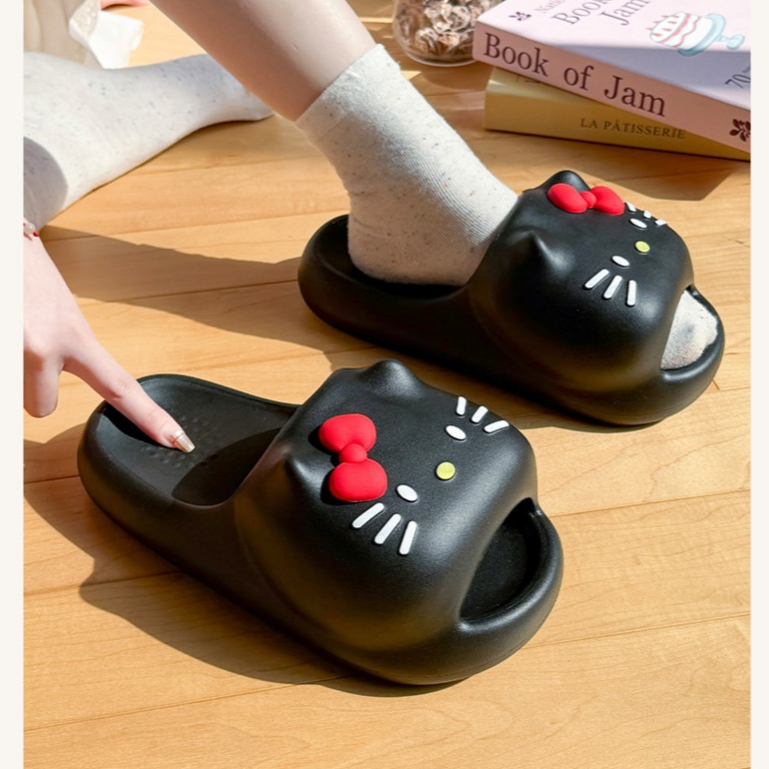 รองเท้าแตะ Hello Kitty นิ่มเหมือนเหยียบขี้ ลายแมวอวบน่ารัก สำหรับใส่ในบ้าน อาบน้ำ กันลื่น ผู้ชายผู้หญิง