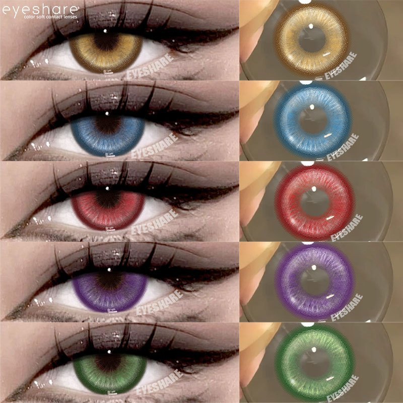 {COD}-Eyeshare Madrid สีแดงคอนแทคเลนส์ 1 ถึง 2 ชิ้น 14.0mm มินิสีคอนแทคเลนส์คอสเพลย์เลนส์จัดส่งฟรีหนึ่งปี