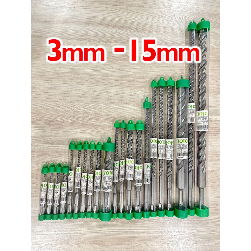 ดอกสว่านโรตารี่ Jojo ไส้เกลียวคุณภาพสูง คมทนมาก !! (3mm - 15mm)