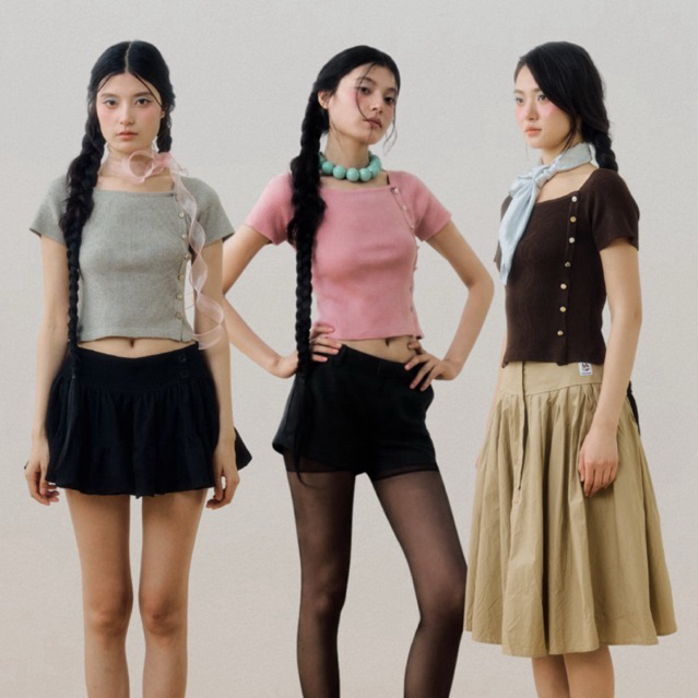 Nichii - Lisa Knitted Top เสื้อไหมพรม แขนสั้น