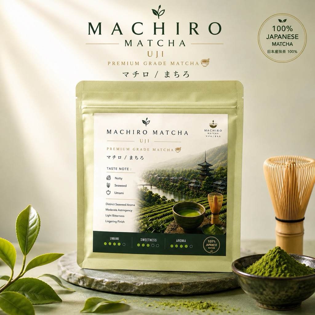 MACHIRO MATCHA มัทฉะมาชิโร๊ะ จากญี่ปุ่นแท้ เกรด Premium Taste note Nuuty , Aroma , Omami Sweet