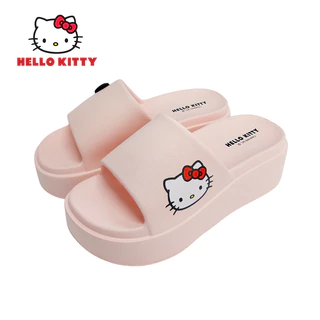Hello Kitty รองเท้าแตะคิตตี้ ลิขสิทธิ์แท้ พื้นสูง มินิมอล โบว์แดง น่ารัก รุ่นKTP-043